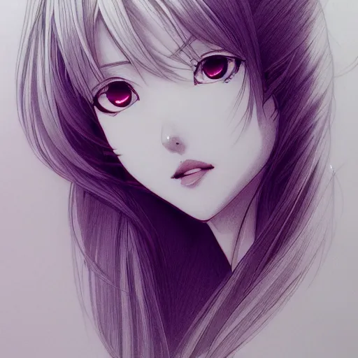 Prompt: headshot portrait of a pretty and illustrious anime woman, pretty face, extreme detail, drawn in ballpoint pen, artstationhd, drawn by WLOP, by Avetetsuya Studios, anime manga panel, trending on artstation