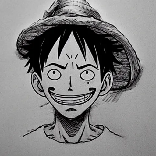 Image similar to luffy with mustache by kim jung gi