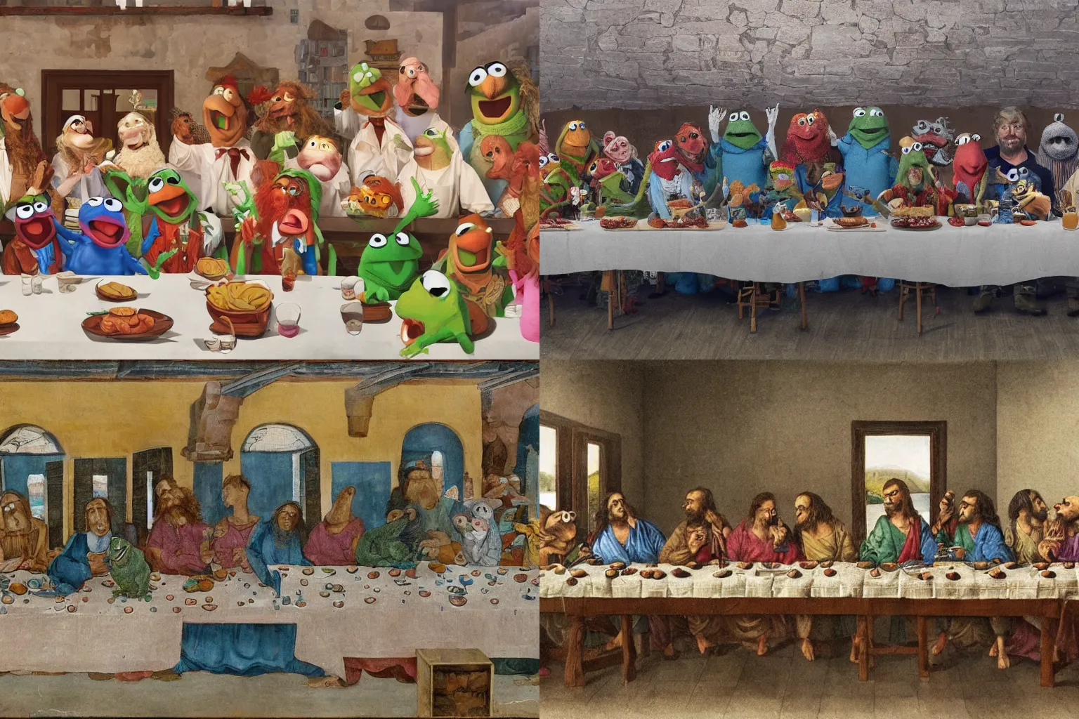 Prompt: Photo of the Last Supper with the Muppets