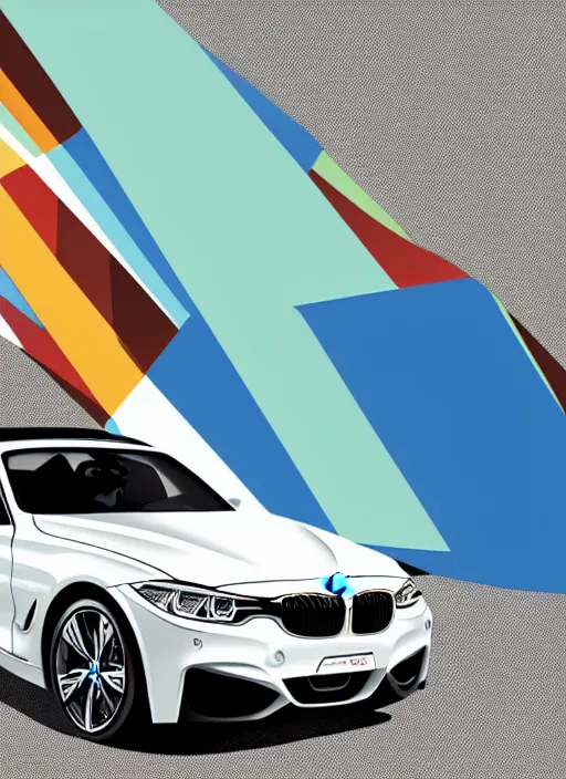 Image similar to abstract advertising illustration for bmw