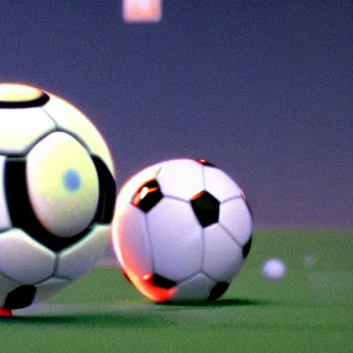 Prompt: movie still of the cutest sentient soccer ball ever, pixar, animation, cute,