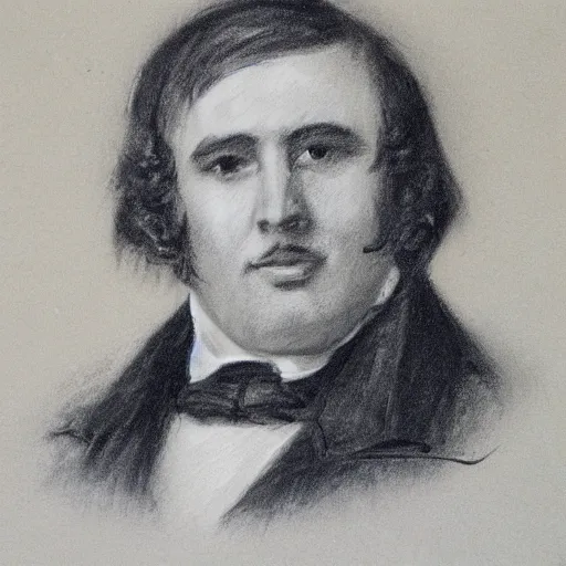 Image similar to charcoal portrait of an early 20th century british gentleman, sideburns