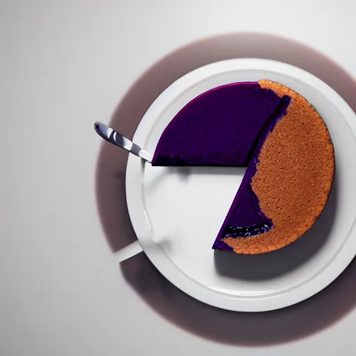Image similar to blueberry cheesecake with a cup of coffee by it's side, natural lighting, cinema 4d render, Ray traced reflection, 8k