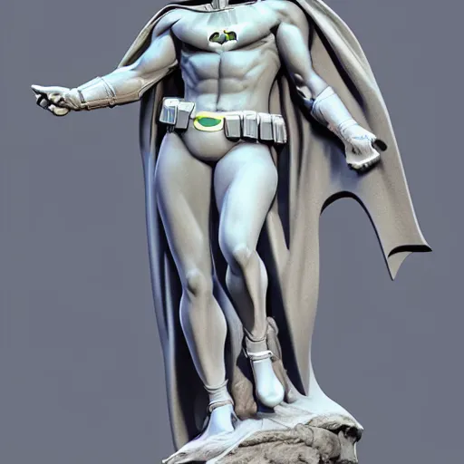 Prompt: marble statue of Batman in the style of David, reneissance, 4K, detailed, glossy, high quality, realistic,