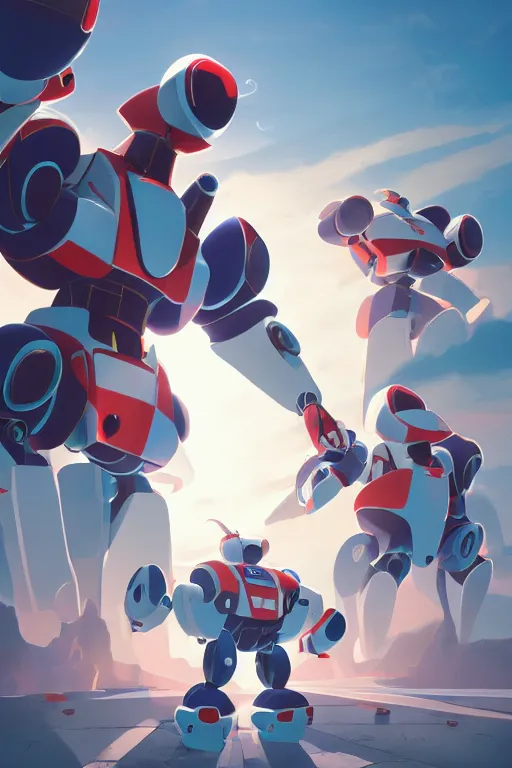 Image similar to metabots medabots medarotto medarot robot minimalist comics, behance hd by jesper ejsing, by rhads, makoto shinkai and lois van baarle, ilya kuvshinov, rossdraws global illumination ray tracing hdr radiating a glowing aura