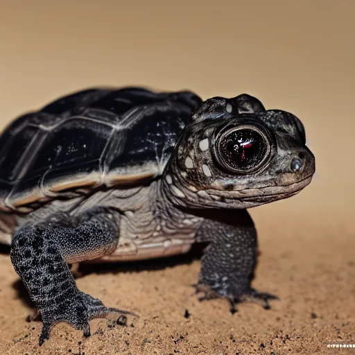Prompt: an award winning photo of platinum black gecko tortoise looking at the camera, cute, nature photography, National Geographic, 4k