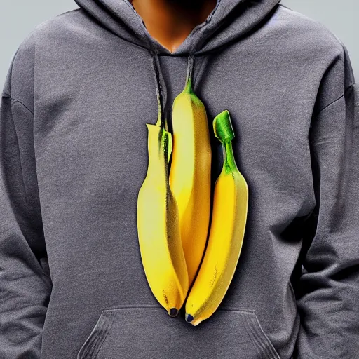 Image similar to a hoodie made from bananas, realistic photo