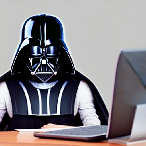 Image similar to darth vader using the force to do the taxes