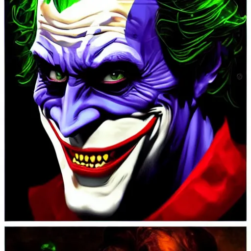 Image similar to the Batman as the joker, digital painting, amazing detail, artstation, cgsociety