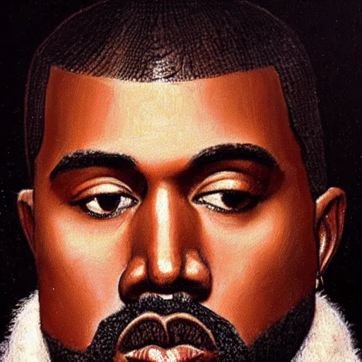 Image similar to A Renaissance portrait painting of Kanye West