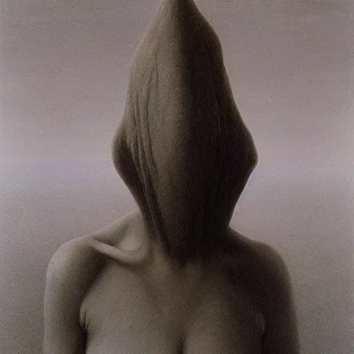 Image similar to Charon by Zdzisław Beksiński, oil on canvas