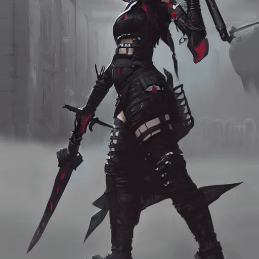 Image similar to cybergoth templar girl, digital artwork by greg rutkowski and hiroriko araki