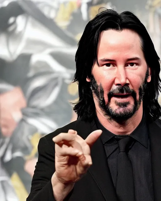 Image similar to Keanu reeves in a role of Gendalf