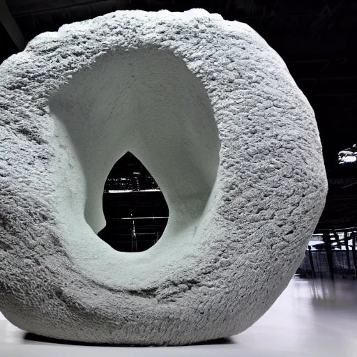 Image similar to a very large sculpture of a tooth in daniel arsham style