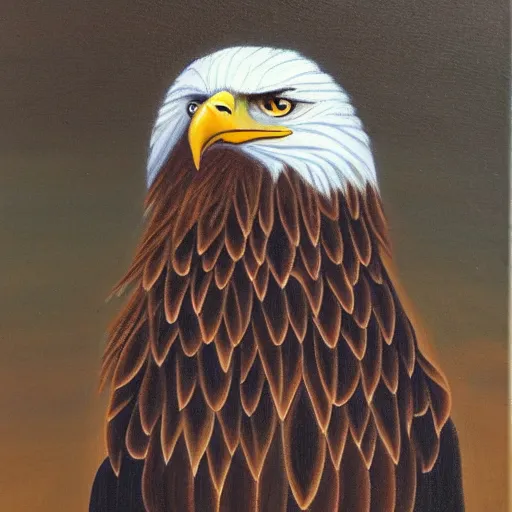 Prompt: eagle wearing kofiah, oil painting