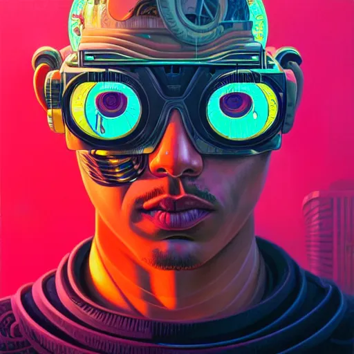 Prompt: high quality high detail portrait of a diesel punk in a futuristic city, tristan eaton, victo ngai, artgerm, picasso, rhads, ross draws, hyperrealism, intricate detailed