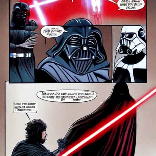 Image similar to morbius fighting darth vader with a lightsaber