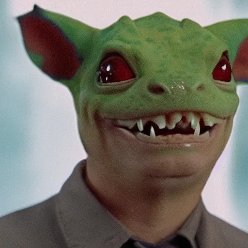 Image similar to photo of bulbasaur with willem dafoe face, national geographic award winning