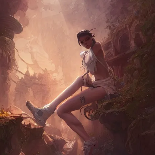 Image similar to Jordan adidas, D&D, fantasy, intricate, cinematic lighting, highly detailed, digital painting, artstation, concept art, smooth, sharp focus, illustration, art by Artgerm and Greg Rutkowski and Alphonse Mucha