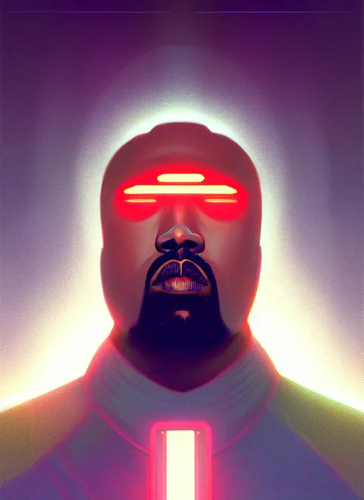 Image similar to symmetry!! portrait of kanye, sci - fi, tech wear, glowing lights!! intricate, elegant, highly detailed, digital painting, artstation, concept art, smooth, sharp focus, illustration, art by artgerm and greg rutkowski and alphonse mucha