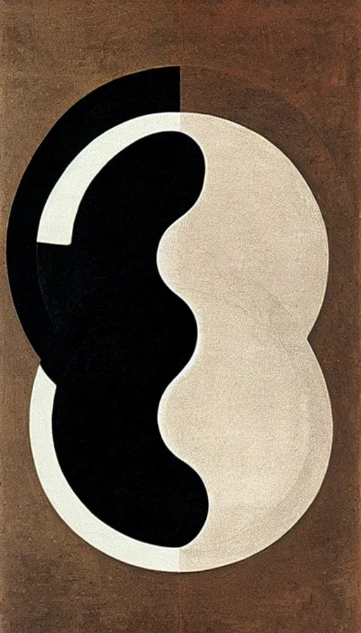 Image similar to Abstract representation of ying Yang concept, by Leonardo da vinci