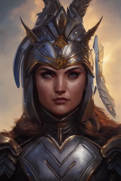 Image similar to amazon valkyrie athena, d & d, fantasy, portrait, highly detailed, headshot, digital painting, trending on artstation, concept art, sharp focus, illustration, art by artgerm and greg rutkowski and magali villeneuve