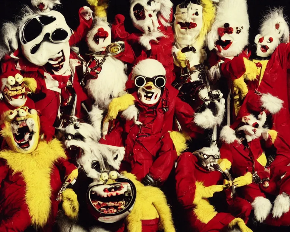 Image similar to a horror movie poster featuring The Banana Splits