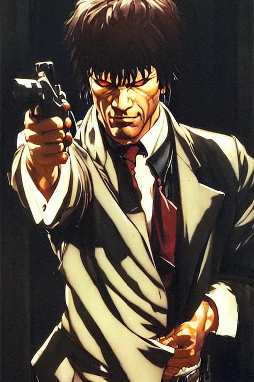 Image similar to attractive man, pulp fiction, painting by j. c. leyendecker, yoji shinkawa, katayama bokuyo