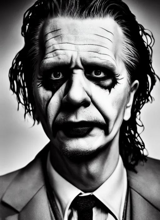 Image similar to photo of Gary Oldman as the Joker by Lee Jeffries, head shot, detailed, award winning, Sony a7R