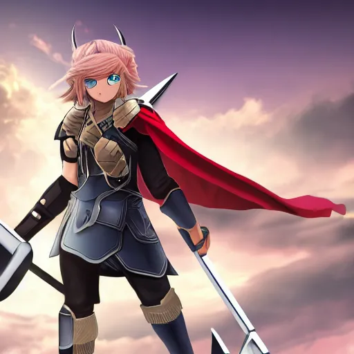 Image similar to Astolfo as Thor, 4k