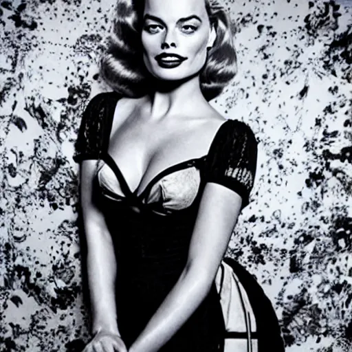 Image similar to Margot Robbie as a pinup girl