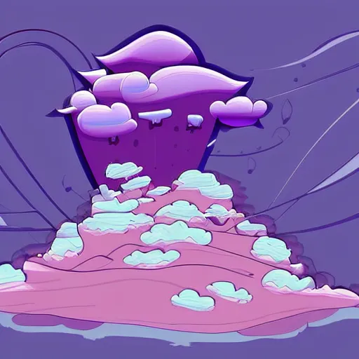 Image similar to purple floating island cartoon app background artwork, digital art, award winning