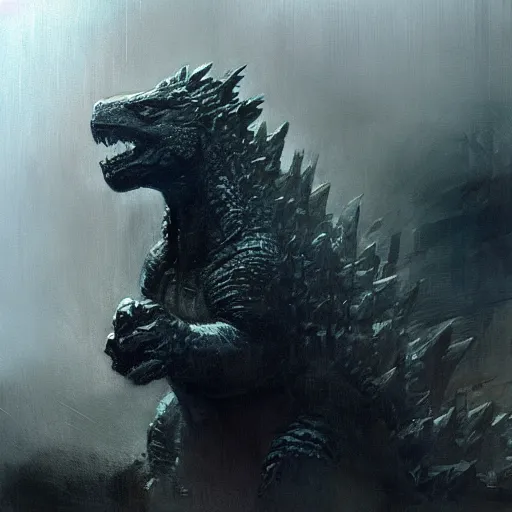 Image similar to godzilla by jeremy mann