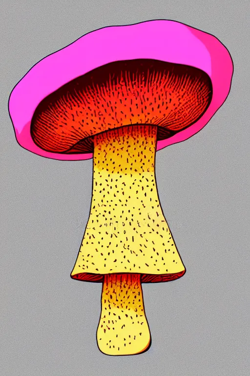 Image similar to minimalist boho style art of a colorful mushroom, illustration, vector art