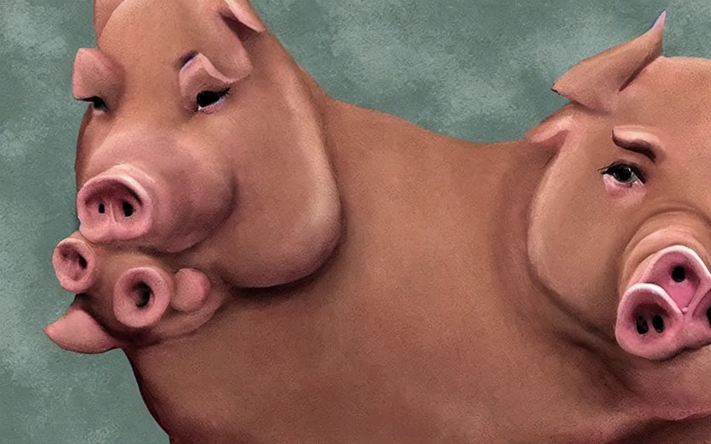 Image similar to pig with face of alexander lukashenko realistic faces