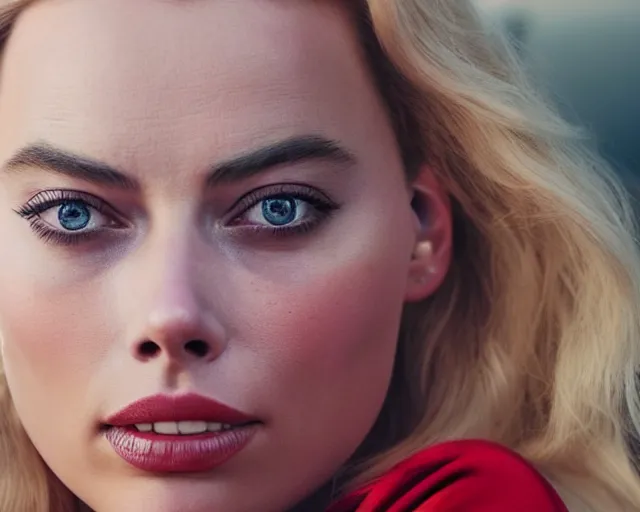 Prompt: a mix of margot robbie and scarlet johansson, hyper realistic face, beautiful eyes, cinematic, long shot, hyper detailed, 8 5 mm photograph, 8 k resolution, film still, sharp lens, wide lens