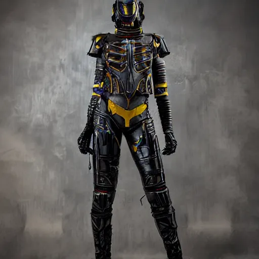 Prompt: bast cyberpunk armor photography