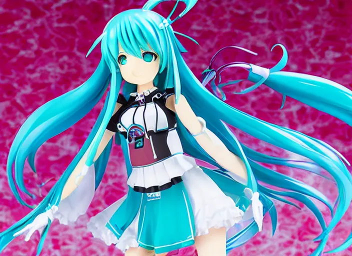 Image similar to miku hatsune goods, acrylic figure, tapestries, key visual poster