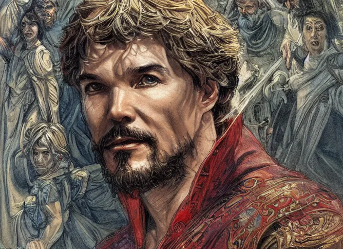 Image similar to a highly detailed biblical portrait of stephen strange, james gurney, james jean