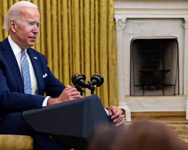 Image similar to president joe biden face to face with president joe biden, nikon 3 5 mm, photograph