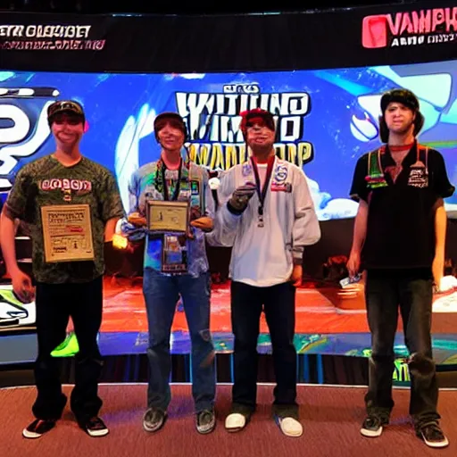 Image similar to winning the video game tournament grand championship