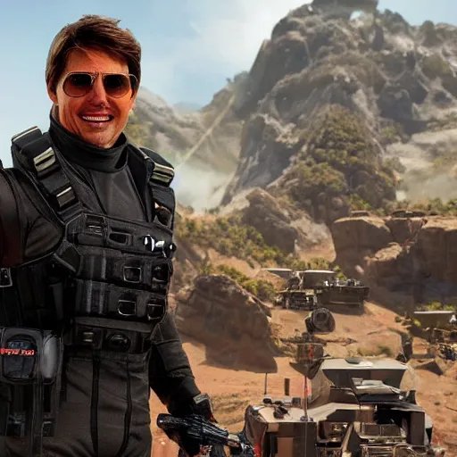 Image similar to tom cruise as an apex legends character