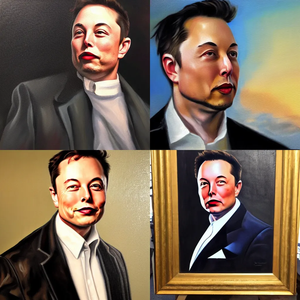 Prompt: classical oil painting of Elon Musk