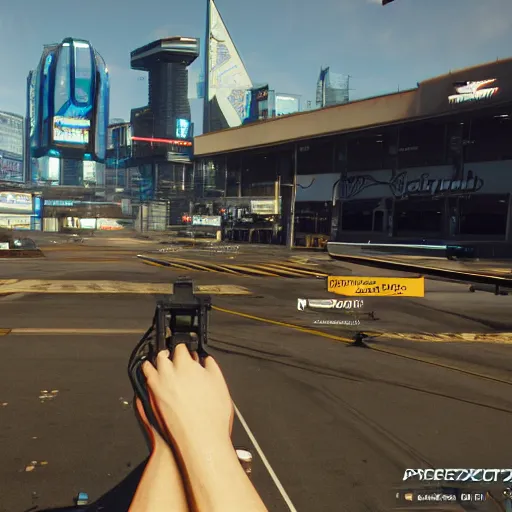 Image similar to microsoft flight simulator for cyberpunk 2077.