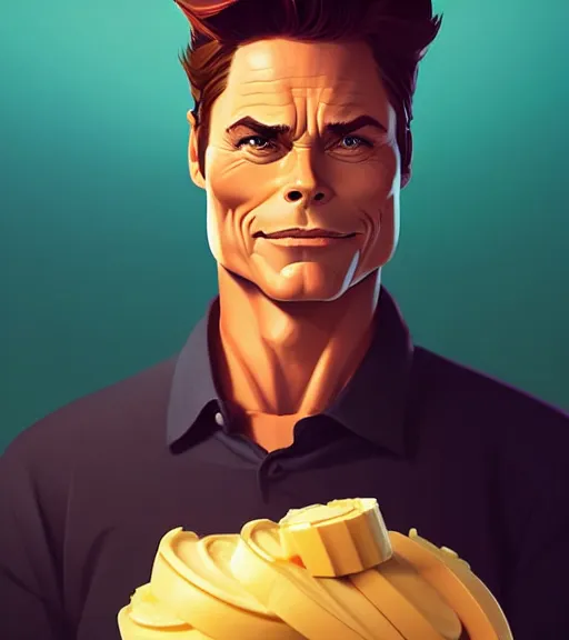 Prompt: icon stylized minimalist rob lowe as margarine, loftis, cory behance hd by jesper ejsing, by rhads, makoto shinkai and lois van baarle, ilya kuvshinov, rossdraws global illumination