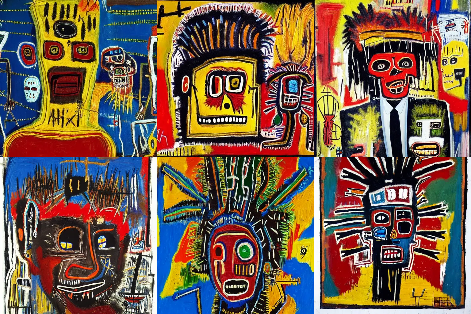 Prompt: extremely highly detailed haitian voodoo paintings by Jean-Michel Basquiat 4k insanely detailed and intricate, super detailed, 4k HDR high quality