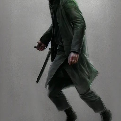 Image similar to a man walking into the matrix, concept art, illustration, highly detailed, artwork, cinematic, hyper realistic painting