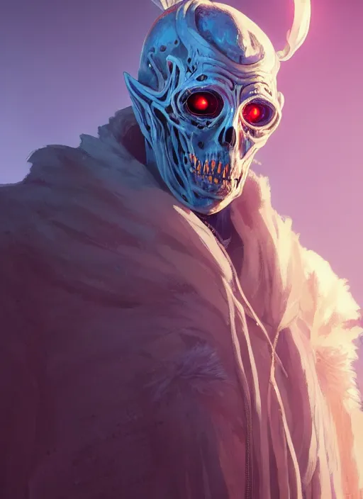 Prompt: Highly detailed portrait of a Lich, in GTA V, Stephen Bliss, unreal engine, fantasy art by Greg Rutkowski, Loish, Rhads, Makoto Shinkai and Lois van baarle, ilya kuvshinov, rossdraws, Tom Bagshaw, global illumination, radiant light, detailed and intricate environment