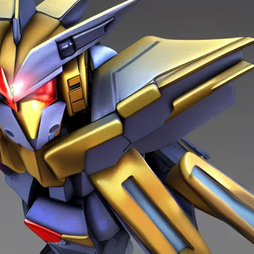 Image similar to 3 d render of a gundam, superb resolution, fantasy, dreamy