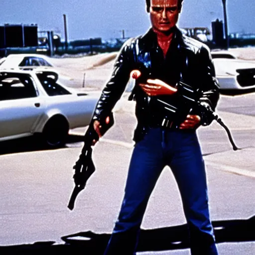 Image similar to bill murray plays the terminator in terminator 2, movie still, promotional shot